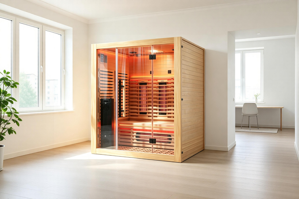 Blisspod Venetian RED 3-Person Infrared Sauna | 11 Heaters | Integrated Red Light Panel