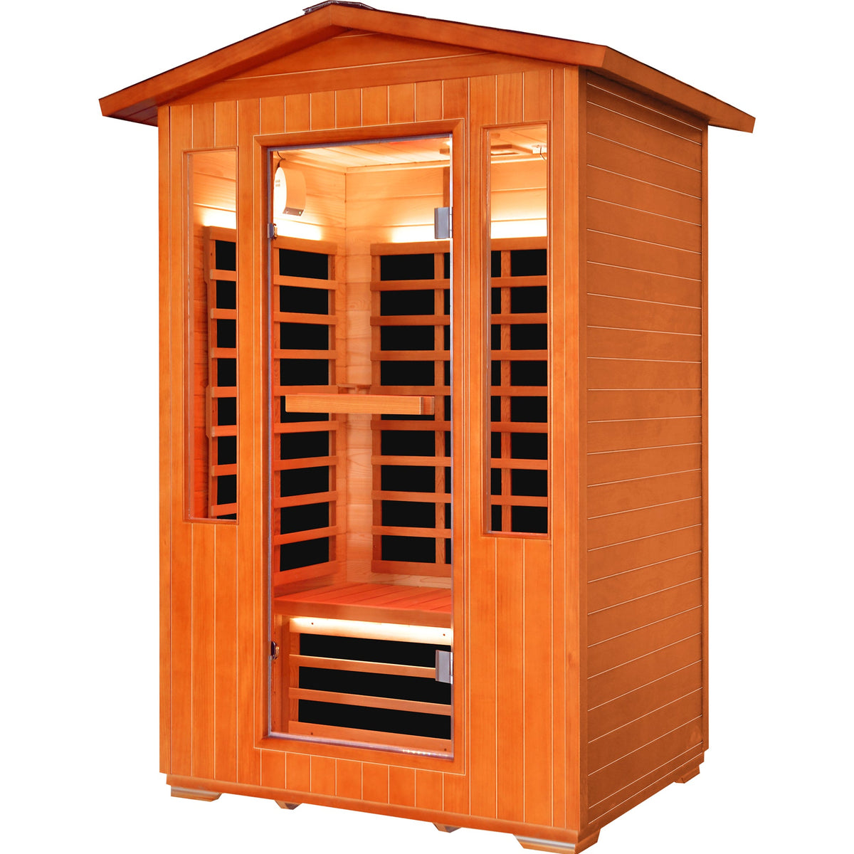 2-Person Outdoor Sauna Room | Fir & Red Cedar | 2,000W