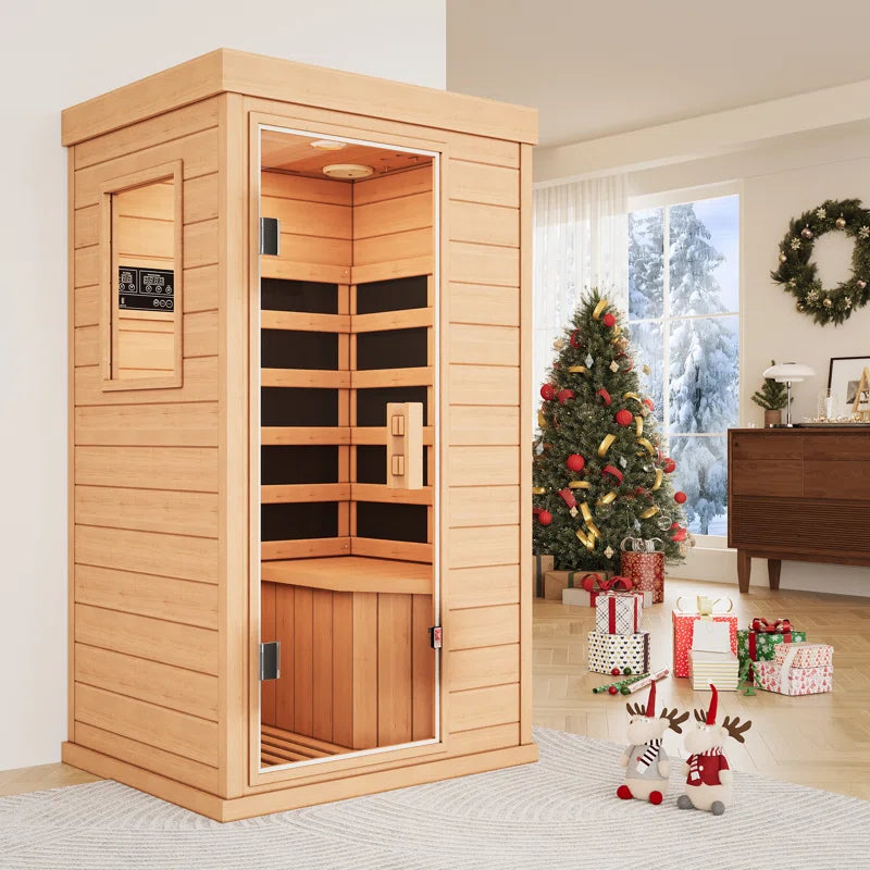 Mini Sauna, Low Emf Far Infrared Sauna, Home Spa Sauna with Bluetooth Speakers