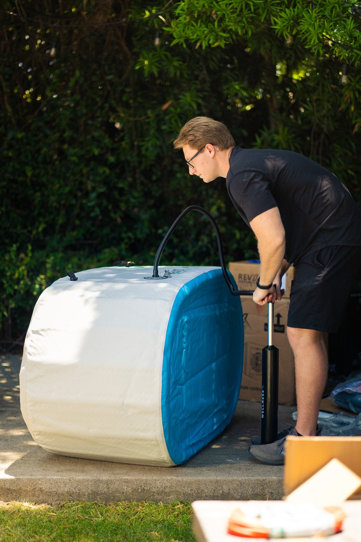 RevX Inflatable Cold Plunge Tub Deluxe | 150-Gallon Capacity | Fits Up to 2 People