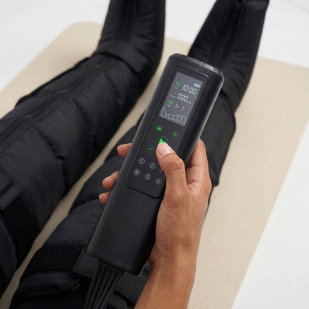 Nicebeam RecoveryFlow Compression Boots – Wireless Leg Compression | 12 Modes | 60–270 mmHg