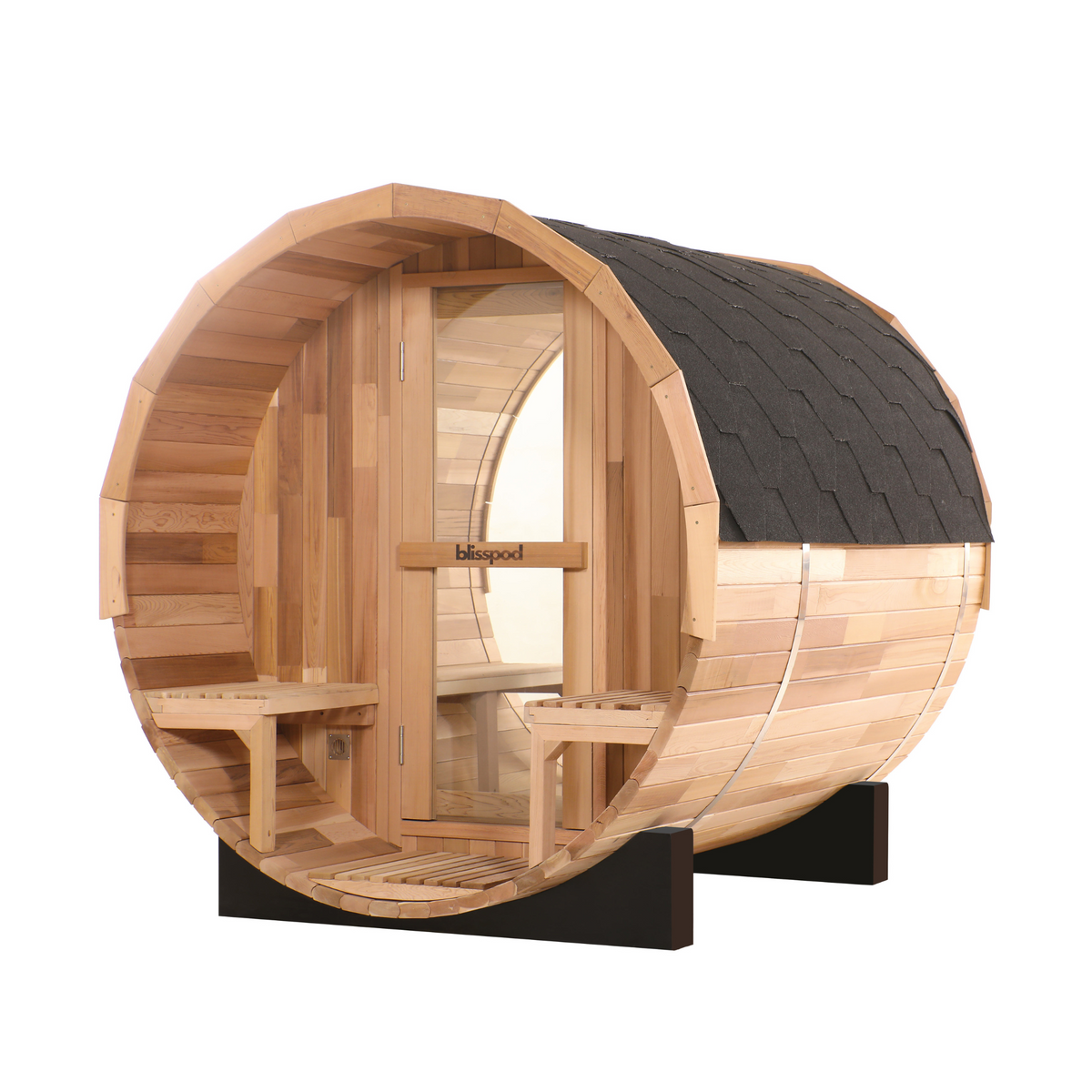 Blisspod Prague Outdoor Electric Barrel Sauna | Canadian Red Cedar | 2–4 or 4–6 Person Sizes