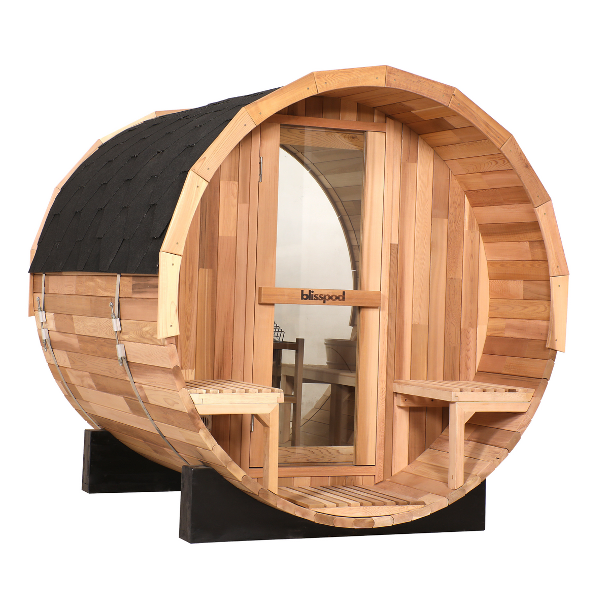Blisspod Prague Outdoor Electric Barrel Sauna | Canadian Red Cedar | 2–4 or 4–6 Person Sizes
