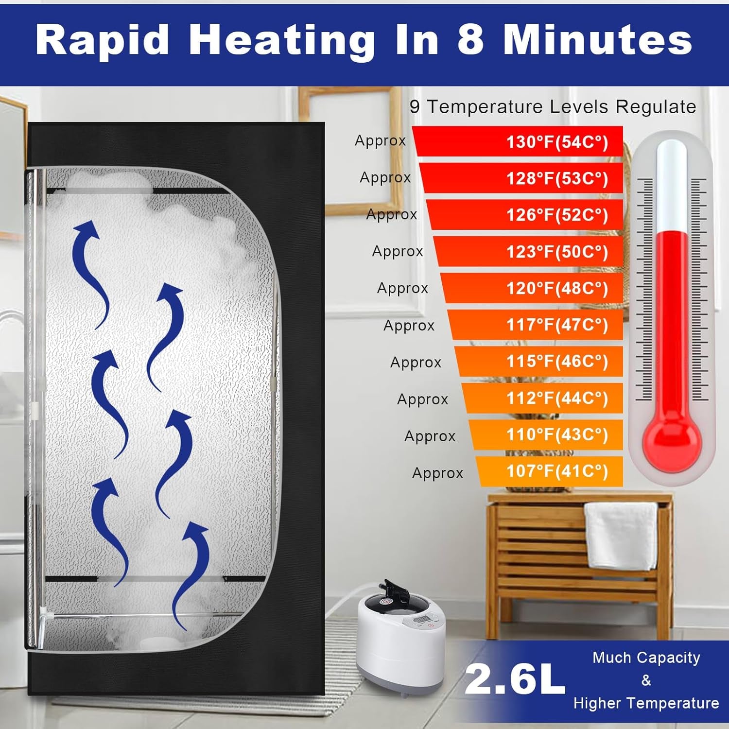 Portable Steam Sauna Room Full Body Sauna Suit for Home Indoor Portable Steam Sauna Tent with Folding Chair and Remote Control