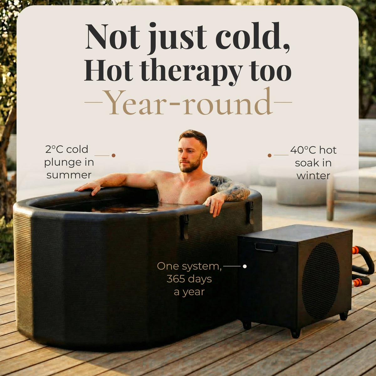 Nicebeam Cryo Pro Inflatable Cold Plunge Tub | 216-Gallon Capacity | 59" × 31.5" × 25.6"