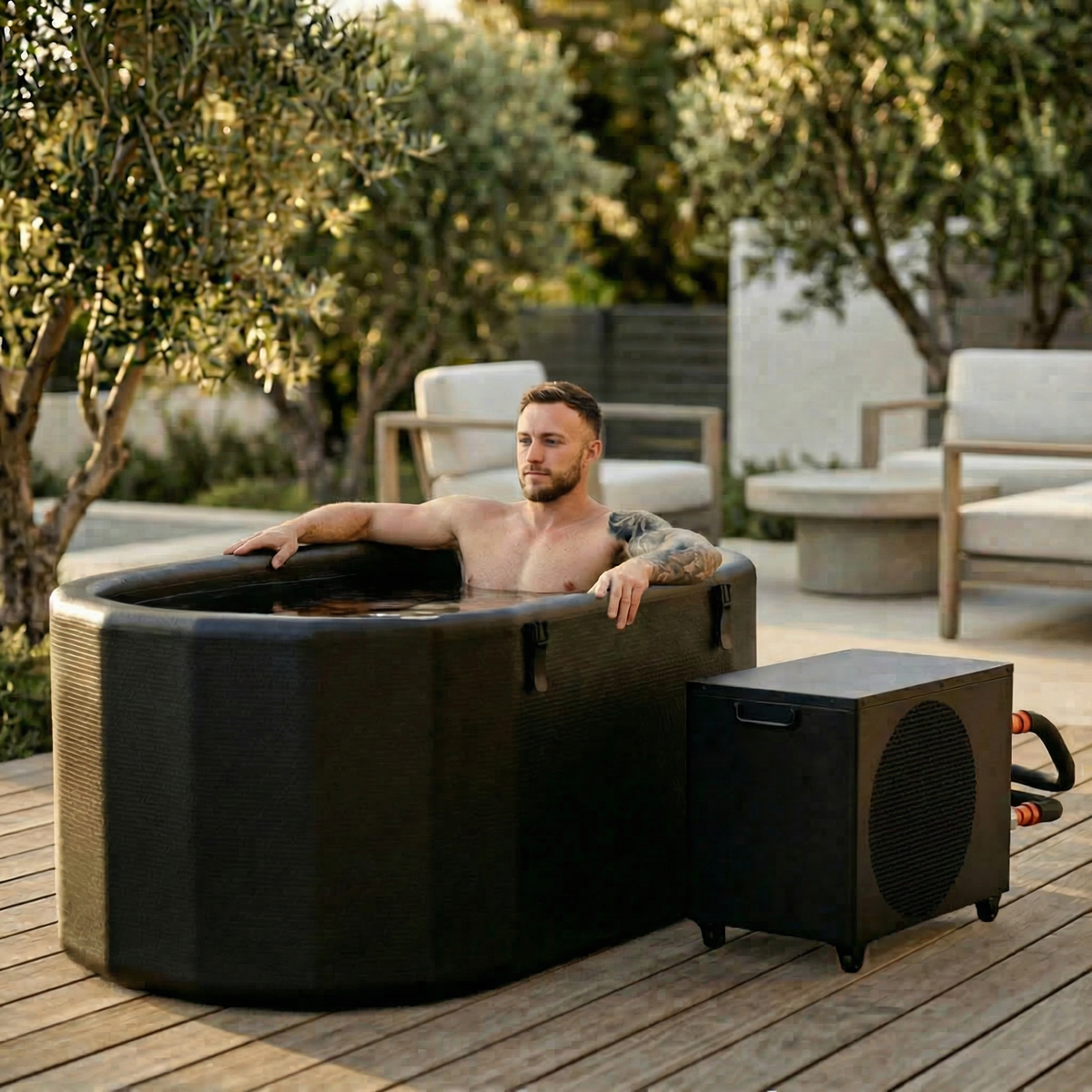 Nicebeam Cryo Pro Inflatable Cold Plunge Tub | 216-Gallon Capacity | 59" × 31.5" × 25.6"
