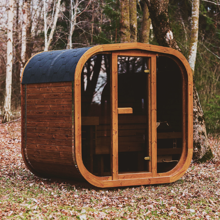 Mande MW16 ThermoWood Outdoor Sauna | Harvia Heater Options