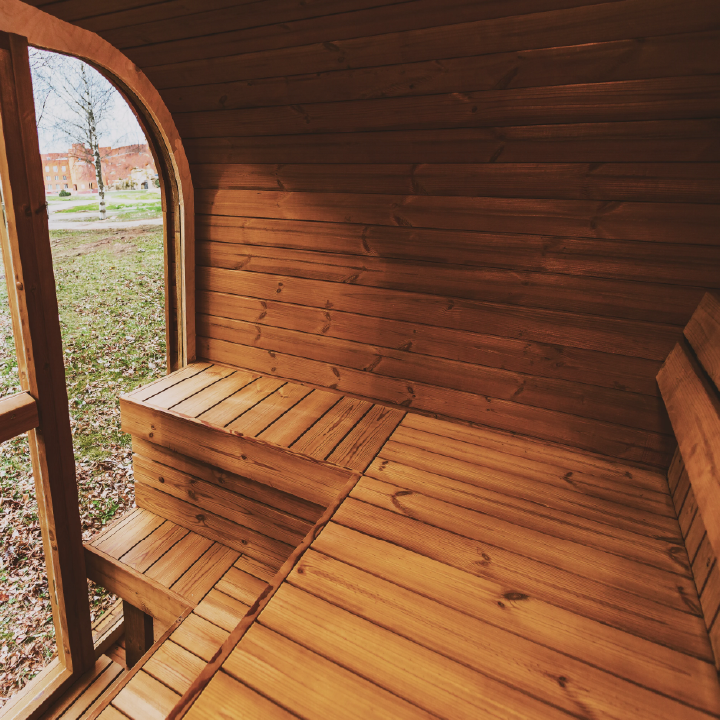 Mande MW16 ThermoWood Outdoor Sauna | Harvia Heater Options