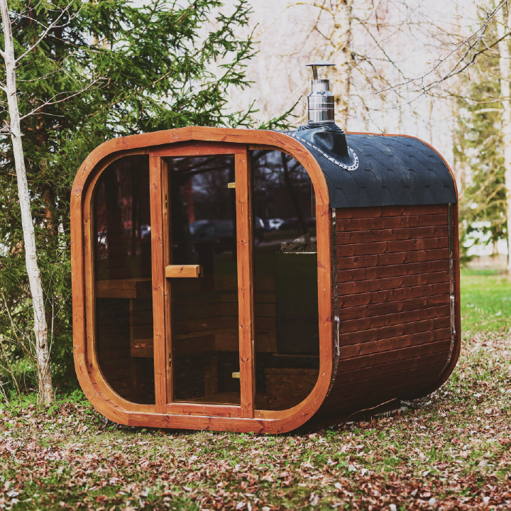 Mande MW16 ThermoWood Outdoor Sauna | Harvia Heater Options