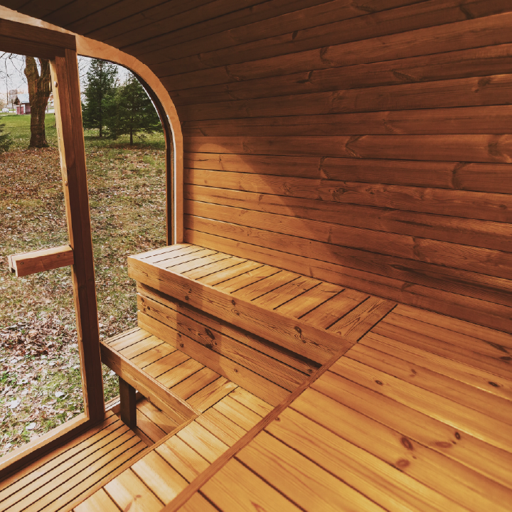 Mande MW16 ThermoWood Outdoor Sauna | Harvia Heater Options