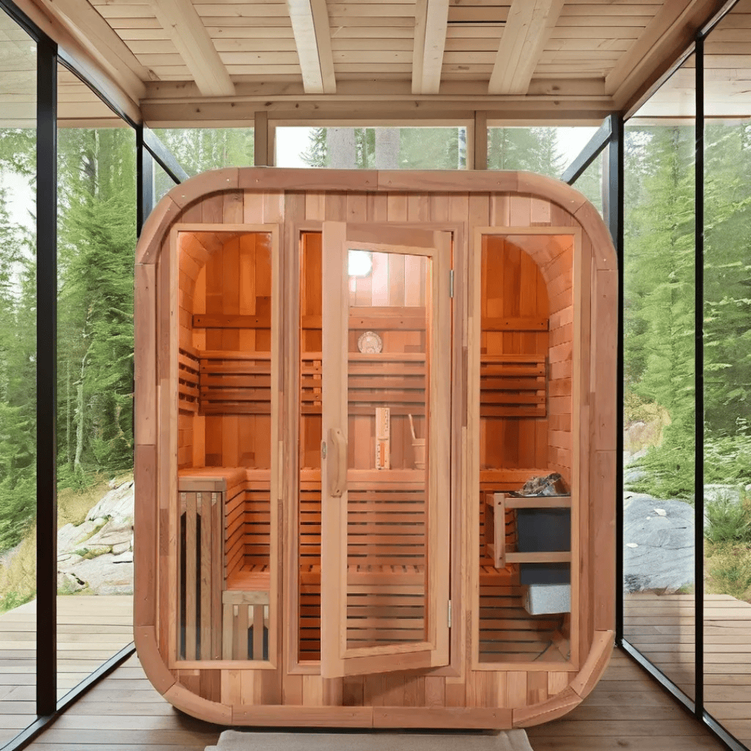 Handmade 4-Person Sauna | 9 kW Furnace & Included Accessories