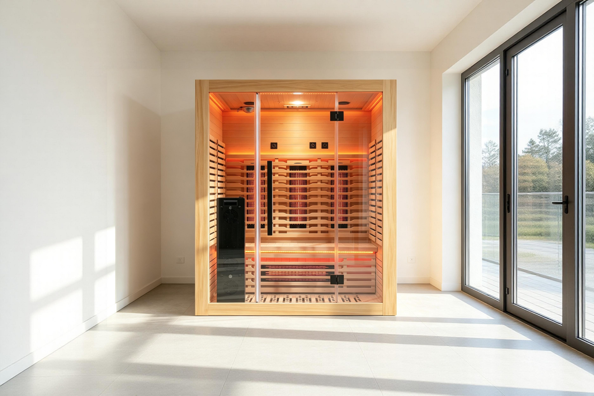 Blisspod Venetian RED 3-Person Infrared Sauna | 11 Heaters | Integrated Red Light Panel