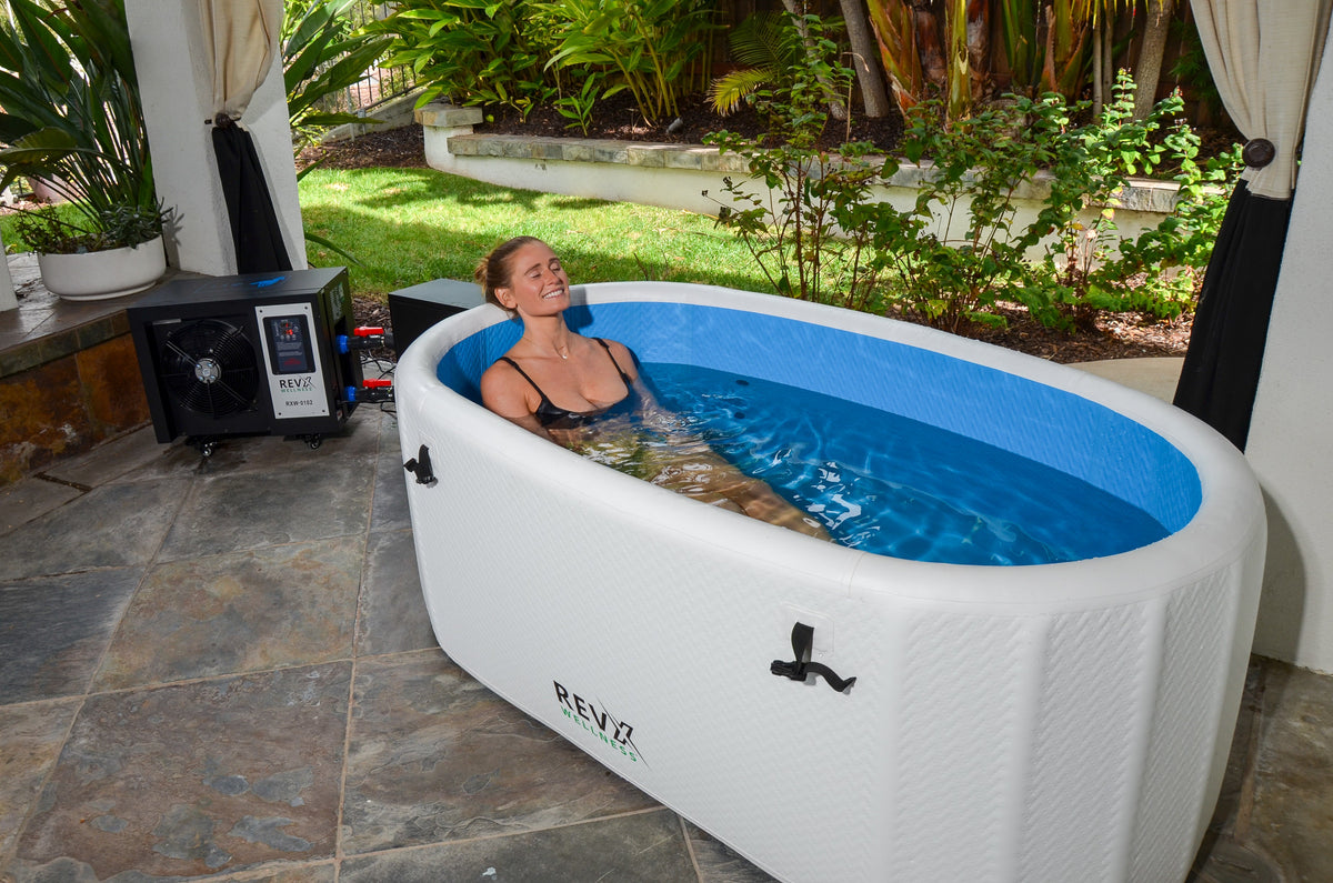 RevX Inflatable Cold Plunge Tub Deluxe | 150-Gallon Capacity | Fits Up to 2 People