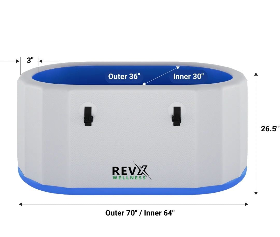 RevX Inflatable Cold Plunge Tub Deluxe | 150-Gallon Capacity | Fits Up to 2 People