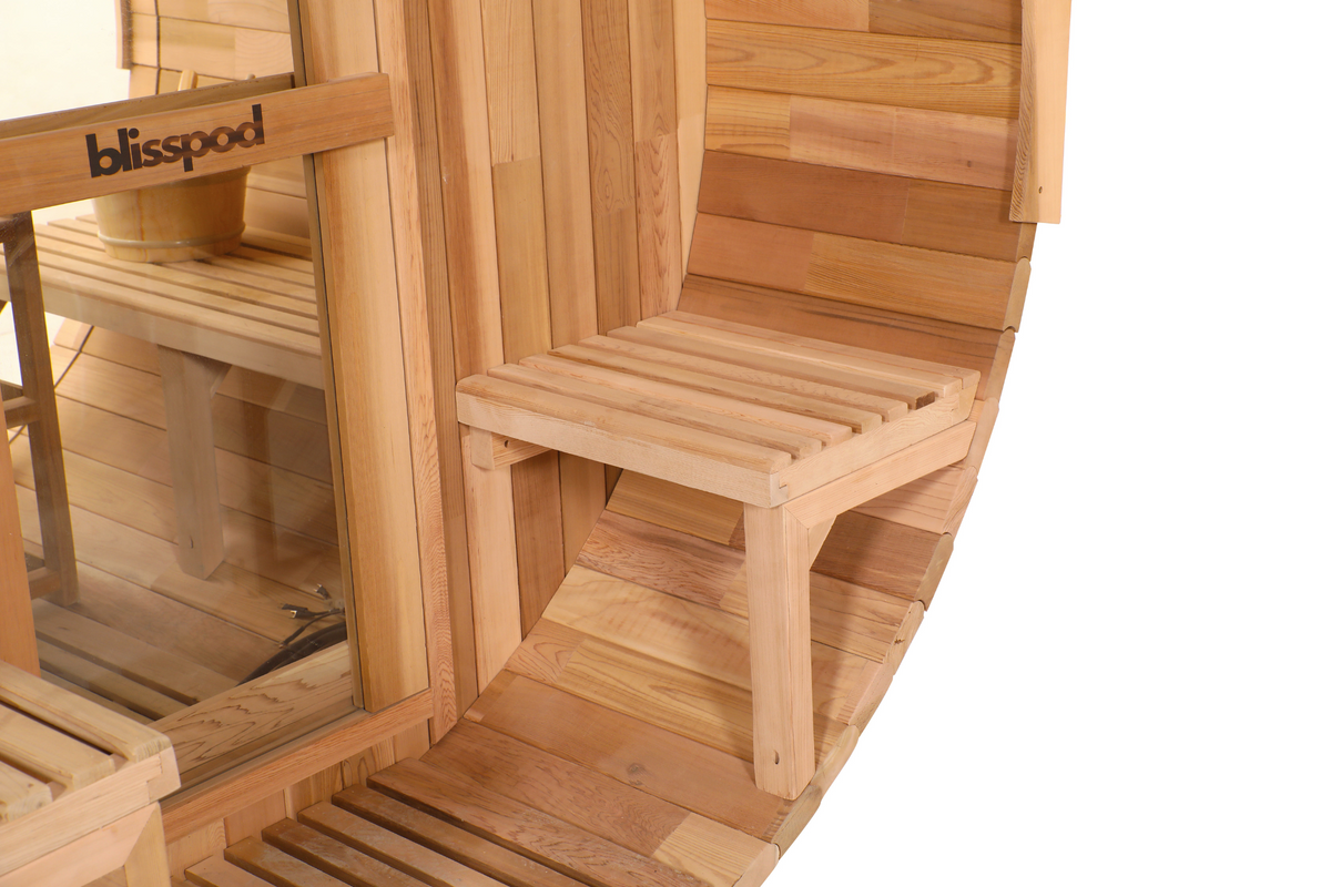 Blisspod Prague Outdoor Electric Barrel Sauna | Canadian Red Cedar | 2–4 or 4–6 Person Sizes
