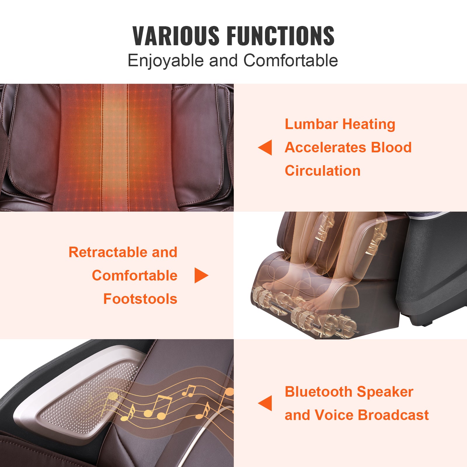 Full Body Massage Chair Zero Gravity 3D Shiatsu Recliner with Sl-Track