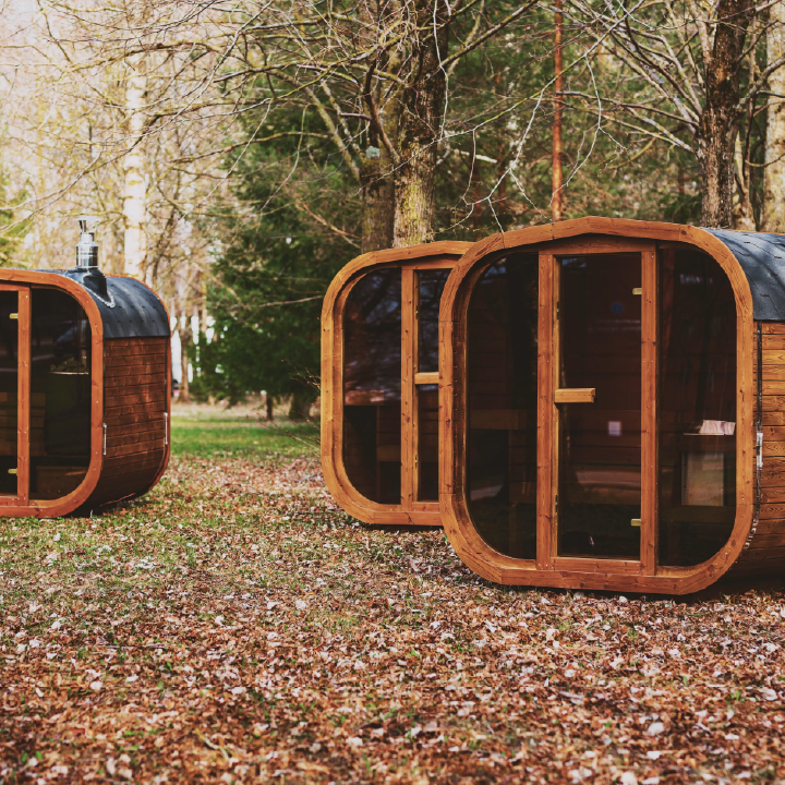 Mande MW16 ThermoWood Outdoor Sauna | Harvia Heater Options