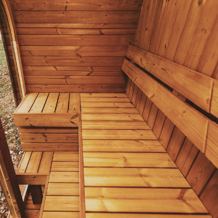 Mande MW16 ThermoWood Outdoor Sauna | Harvia Heater Options