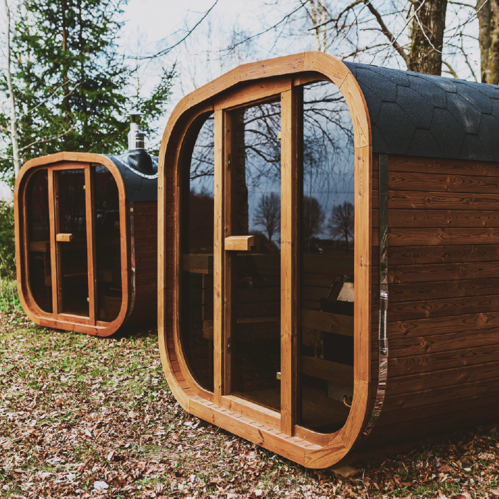 Mande MW16 ThermoWood Outdoor Sauna | Harvia Heater Options
