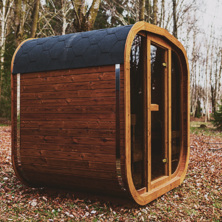 Mande MW16 ThermoWood Outdoor Sauna | Harvia Heater Options