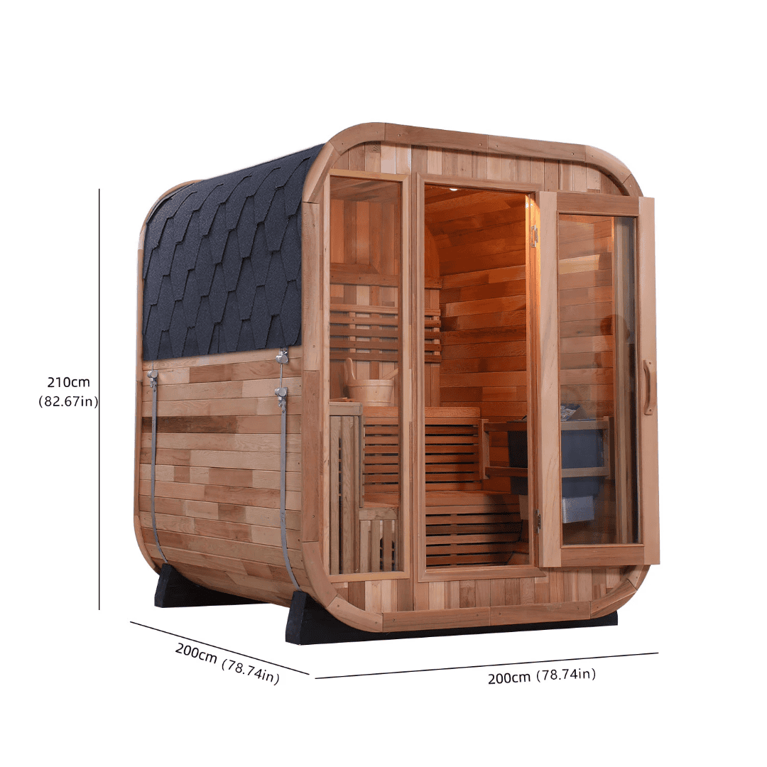Handmade 4-Person Sauna | 9 kW Furnace & Included Accessories