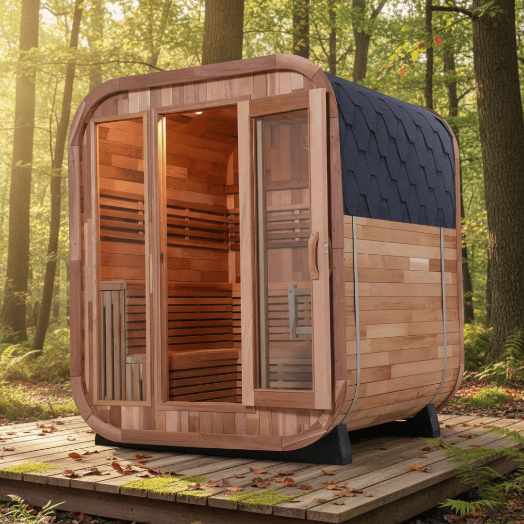 Handmade 4-Person Sauna | 9 kW Furnace & Included Accessories